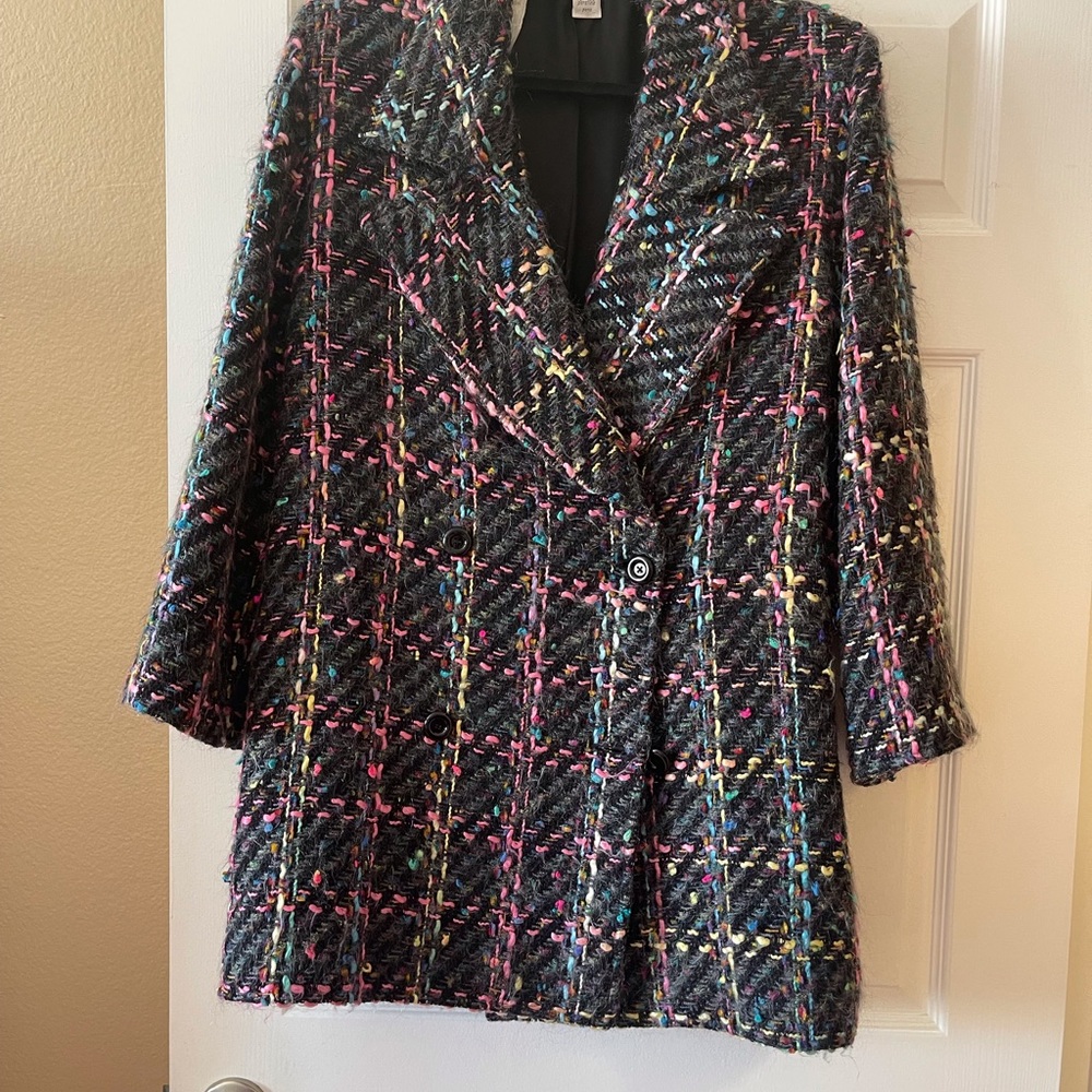 Vintage Ungaro wool multicolor tweed coat